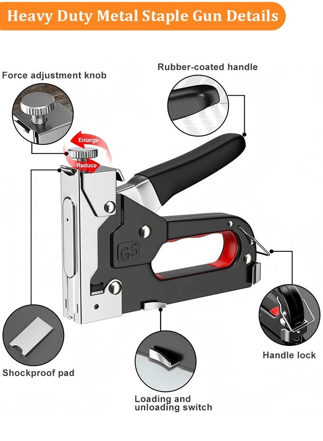 YIM-VIBEHAUS Staple Gun, Heavy Duty 4 in 1 Manual Hand Staplers with Stapler Remover and 800Pcs Staples, Nail Gun for Wood Furniture Woodworking Sofa Seat Cover Repair - Image 2